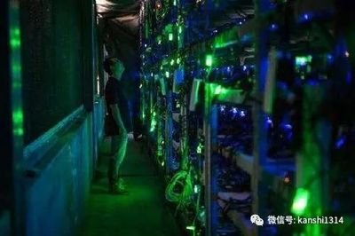 Expansive cryptocurrency mining farm with rows of miners humming
