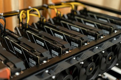 Modern Australian cryptocurrency mining farm with rows of rigs operating efficiently