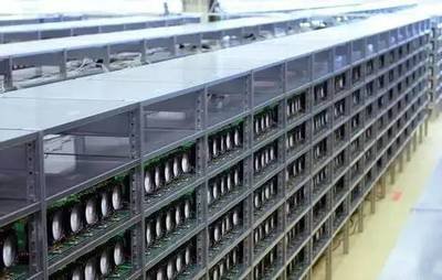 A bustling mining farm optimized for Bitcoin and Ethereum operations