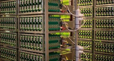 A bustling mining farm equipped with numerous mining machines