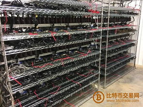 A row of advanced ASIC mining rigs lined up in a modern facility